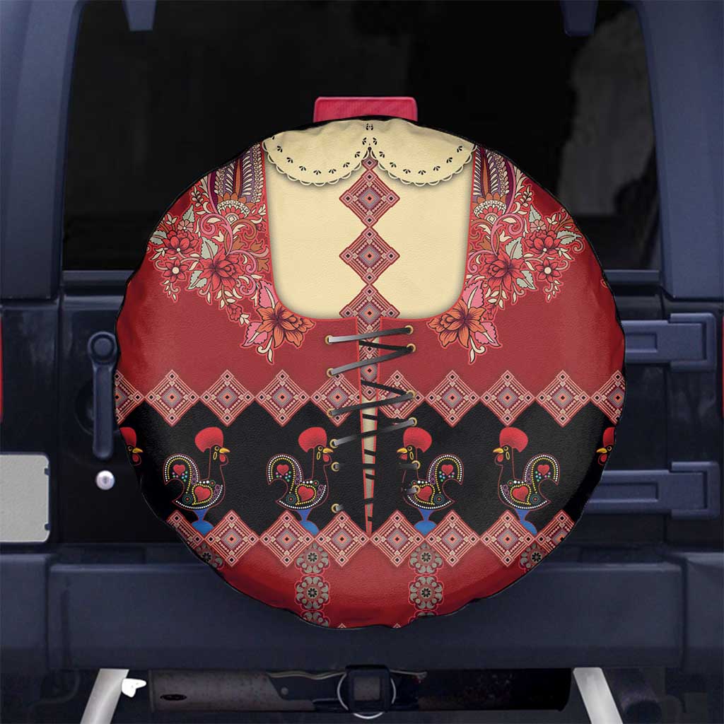 Portugal National Costume Spare Tire Cover Barcelos Rooster Patterns - Wonder Print Shop