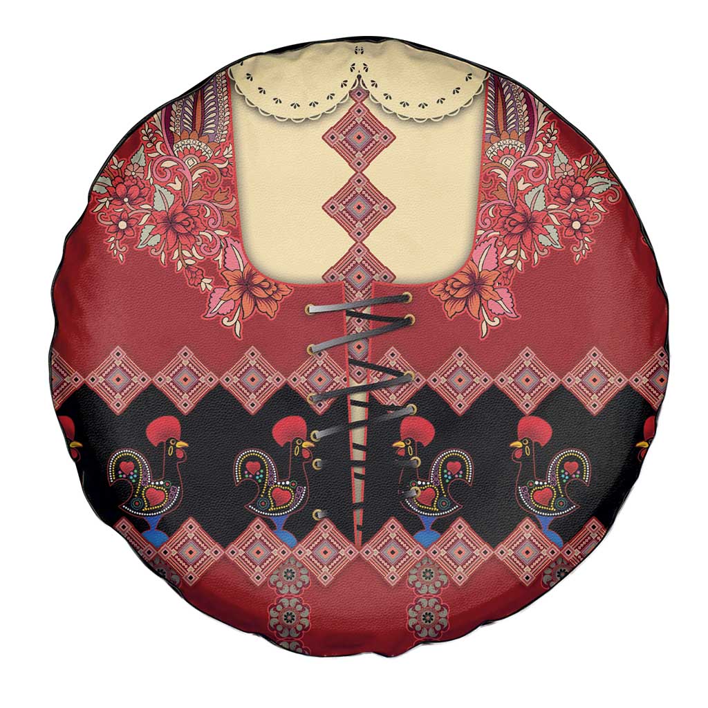 Portugal National Costume Spare Tire Cover Barcelos Rooster Patterns - Wonder Print Shop