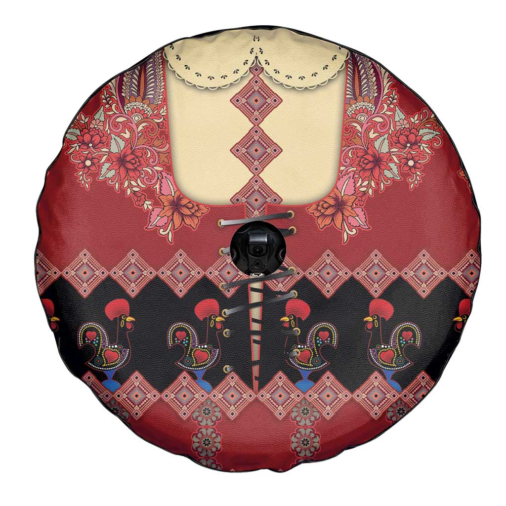 Portugal National Costume Spare Tire Cover Barcelos Rooster Patterns - Wonder Print Shop