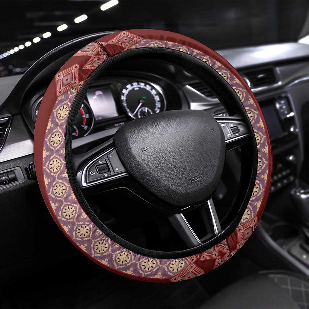 Portugal National Costume Steering Wheel Cover Barcelos Rooster Patterns - Wonder Print Shop