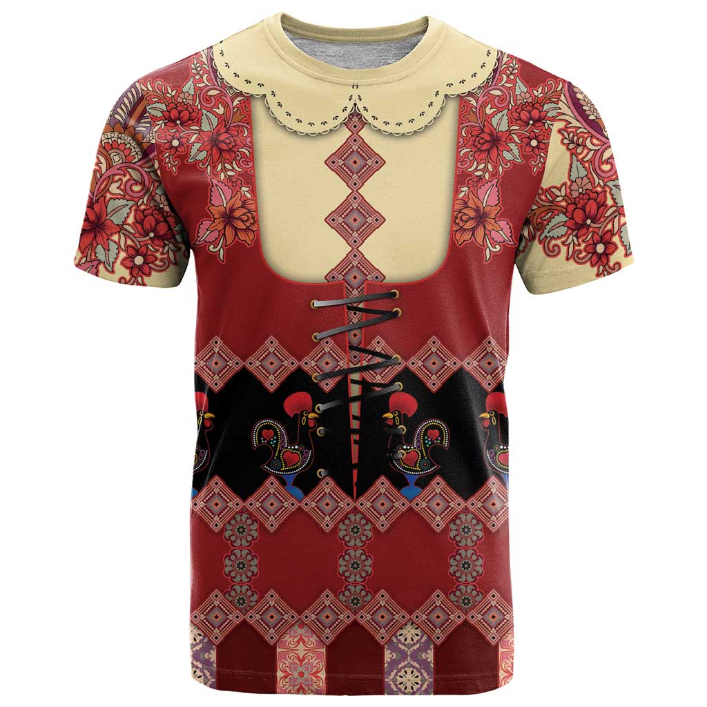 Portugal National Costume T Shirt Barcelos Rooster Patterns - Wonder Print Shop