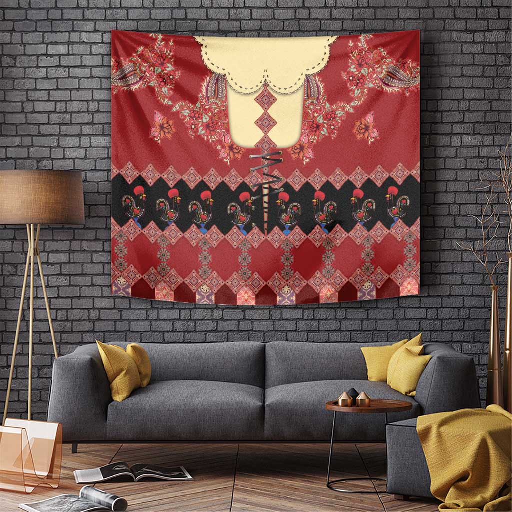 Portugal National Costume Tapestry Barcelos Rooster Patterns - Wonder Print Shop