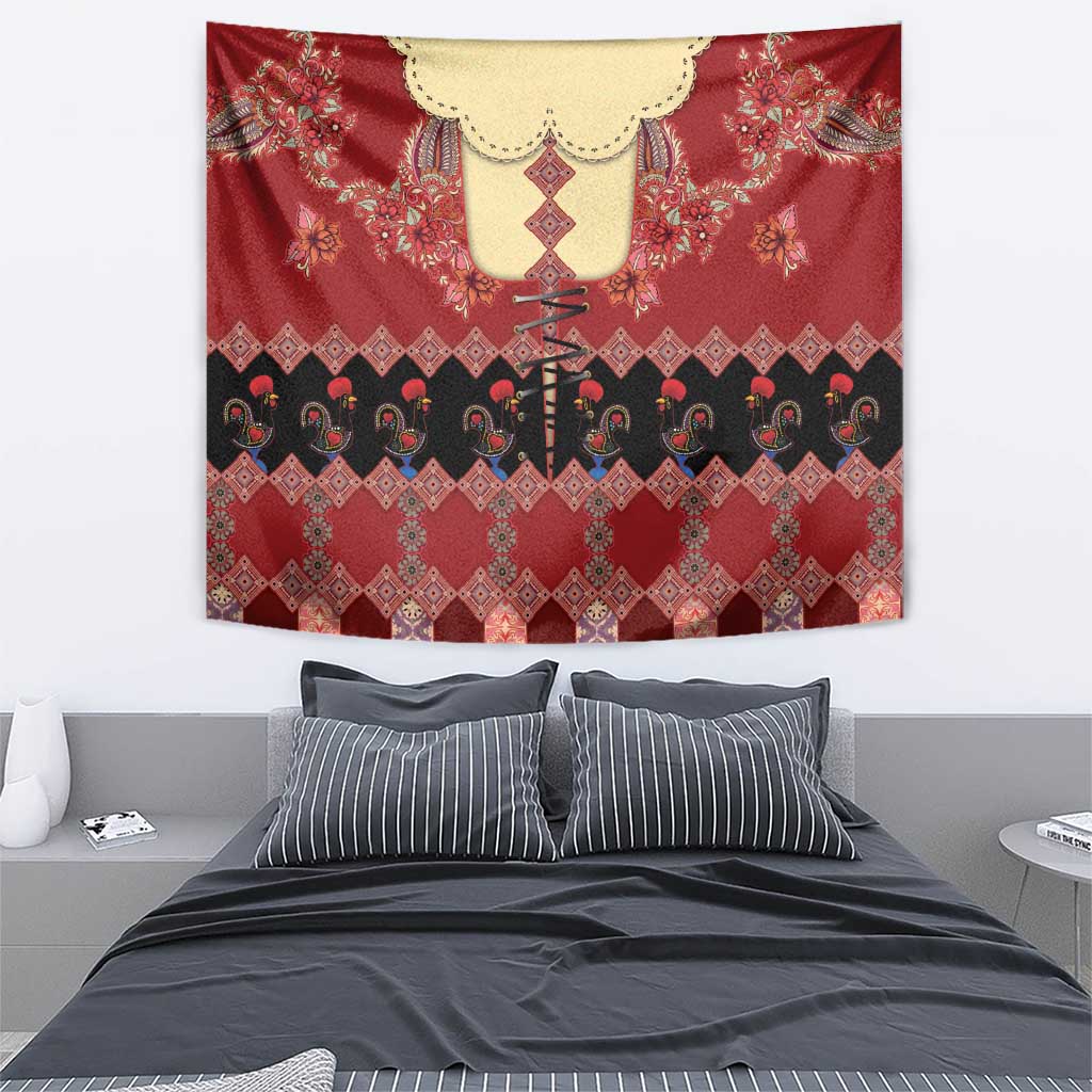 Portugal National Costume Tapestry Barcelos Rooster Patterns - Wonder Print Shop