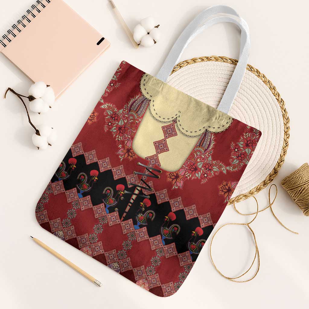 Portugal National Costume Tote Bag Barcelos Rooster Patterns - Wonder Print Shop