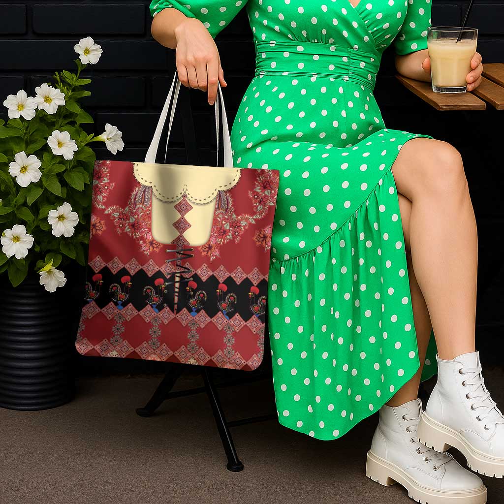 Portugal National Costume Tote Bag Barcelos Rooster Patterns - Wonder Print Shop