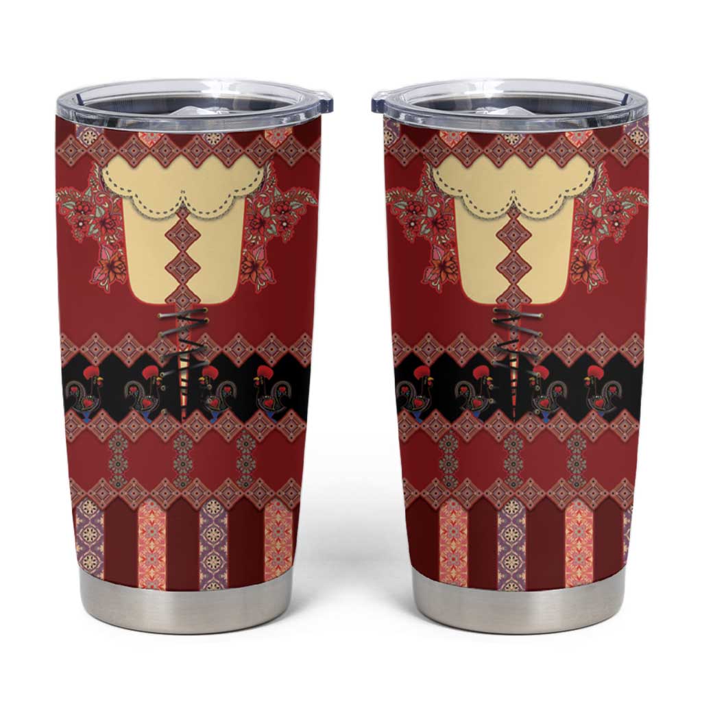 Portugal National Costume Tumbler Cup Barcelos Rooster Patterns - Wonder Print Shop
