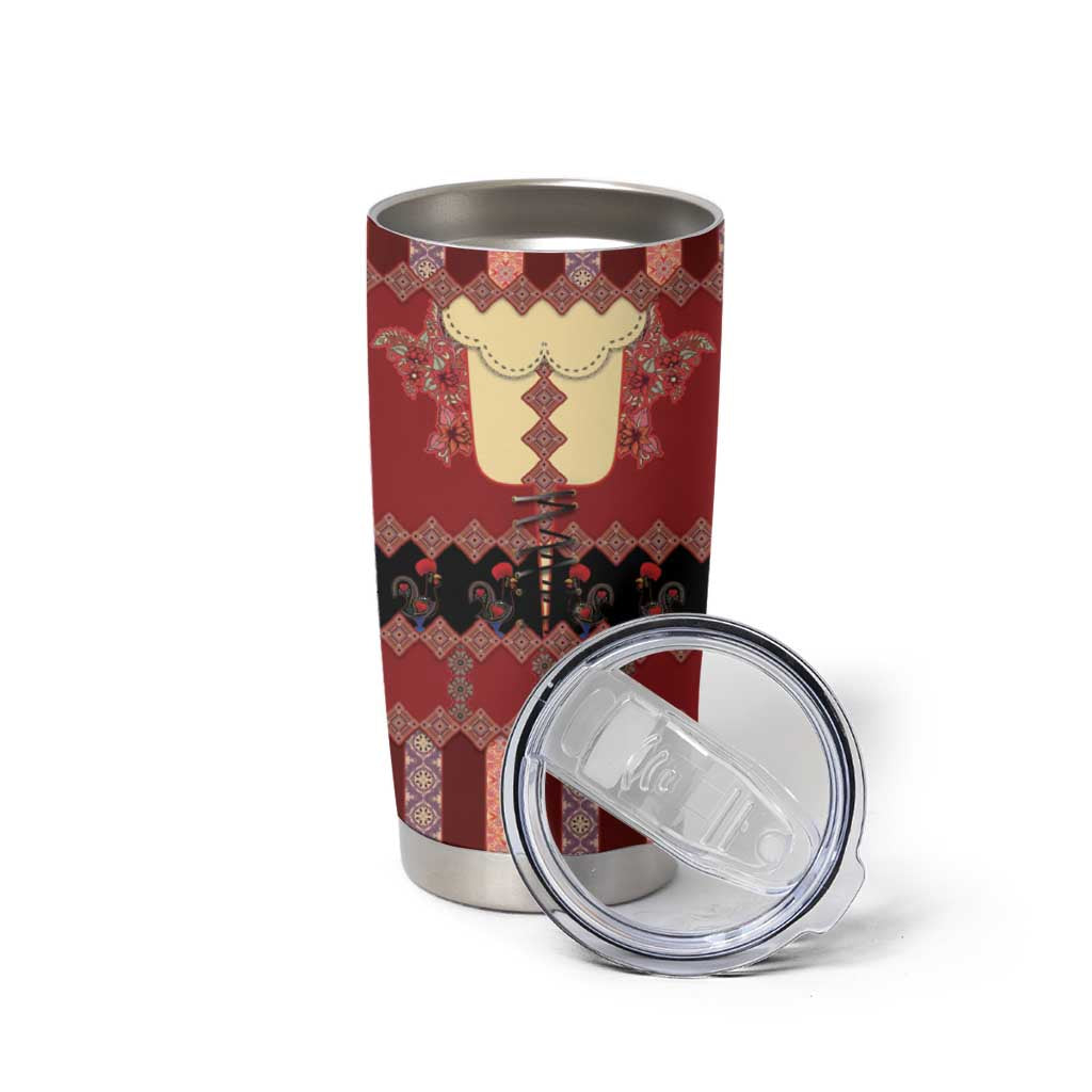 Portugal National Costume Tumbler Cup Barcelos Rooster Patterns - Wonder Print Shop
