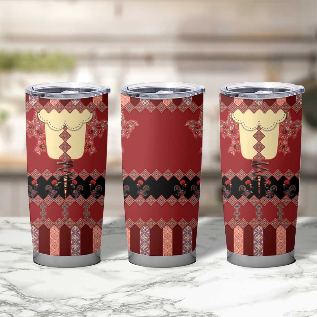 Portugal National Costume Tumbler Cup Barcelos Rooster Patterns - Wonder Print Shop
