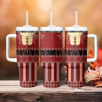 Portugal National Costume Tumbler With Handle Barcelos Rooster Patterns - Wonder Print Shop