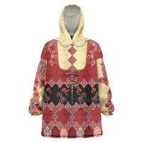 Portugal National Costume Wearable Blanket Hoodie Barcelos Rooster Patterns - Wonder Print Shop