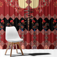 Portugal National Costume Window Curtain Barcelos Rooster Patterns - Wonder Print Shop