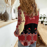 Portugal National Costume Women Casual Shirt Barcelos Rooster Patterns - Wonder Print Shop