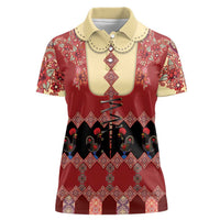 Portugal National Costume Women Polo Shirt Barcelos Rooster Patterns - Wonder Print Shop