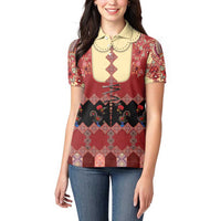 Portugal National Costume Women Polo Shirt Barcelos Rooster Patterns - Wonder Print Shop