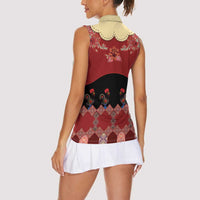 Portugal National Costume Women Sleeveless Polo Shirt Barcelos Rooster Patterns - Wonder Print Shop