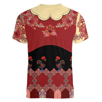 Portugal National Costume Women V-Neck T-Shirt Barcelos Rooster Patterns - Wonder Print Shop