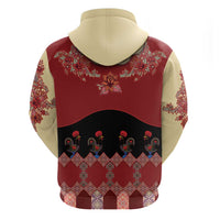 Portugal National Costume Zip Hoodie Barcelos Rooster Patterns - Wonder Print Shop