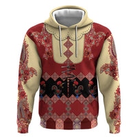 Portugal National Costume Zip Hoodie Barcelos Rooster Patterns - Wonder Print Shop
