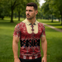 Portugal National Costume Zipper Polo Shirt Barcelos Rooster Patterns - Wonder Print Shop