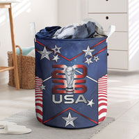 United States Soccer Laundry Basket American Flag Stars Trophy