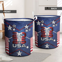 United States Soccer Laundry Basket American Flag Stars Trophy