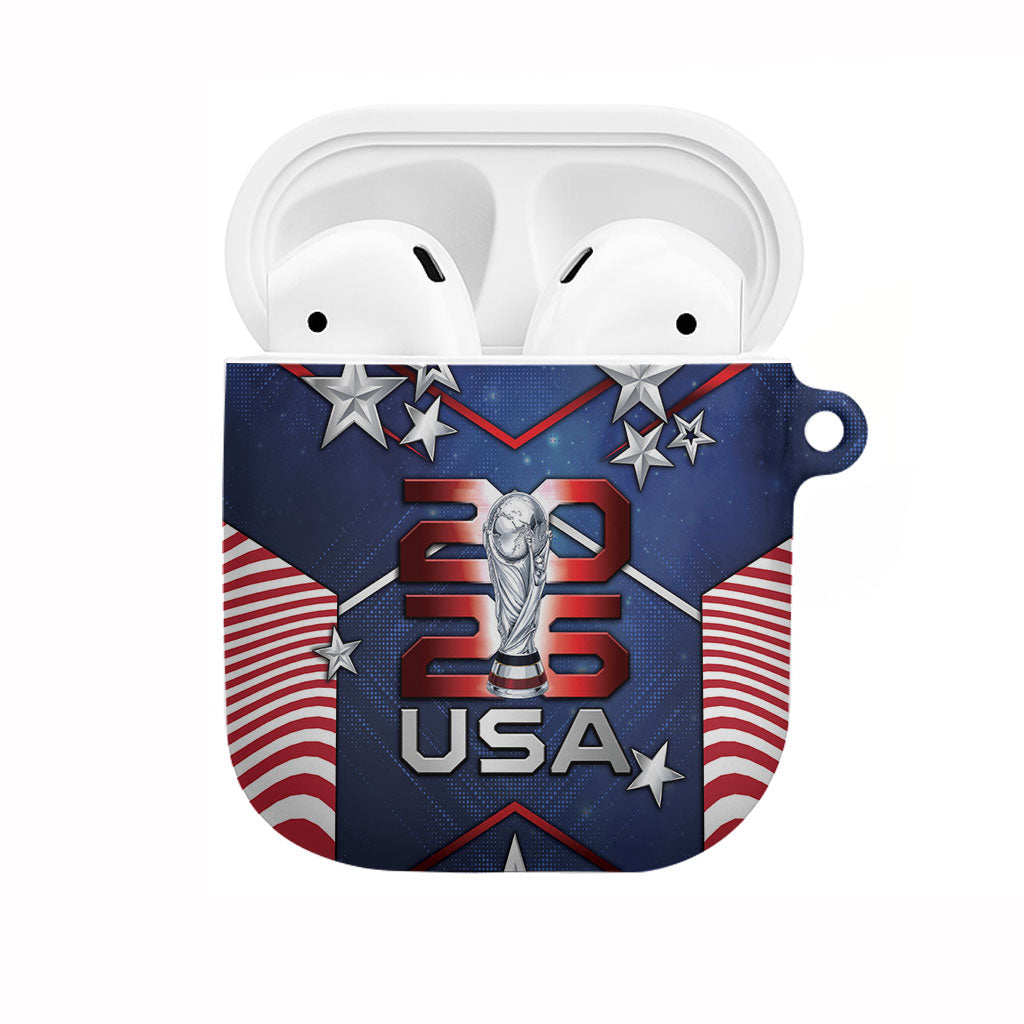 United States Soccer AirPods Case American Flag Stars Trophy