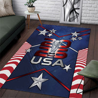 United States Soccer Area Rug American Flag Stars Trophy