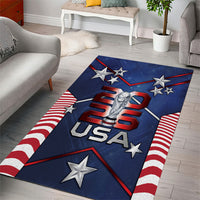 United States Soccer Area Rug American Flag Stars Trophy