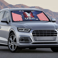 United States Soccer Auto Sun Shade American Flag Stars Trophy