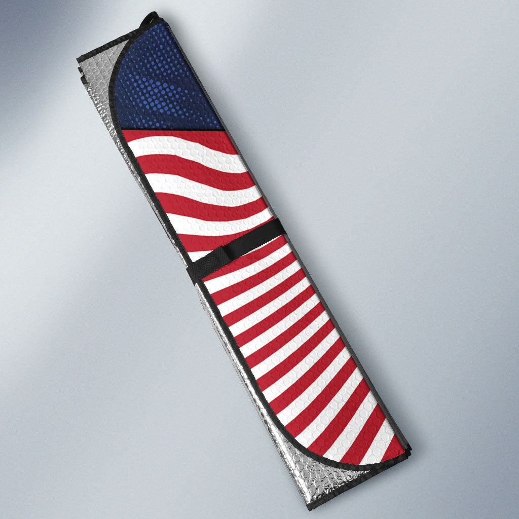 United States Soccer Auto Sun Shade American Flag Stars Trophy