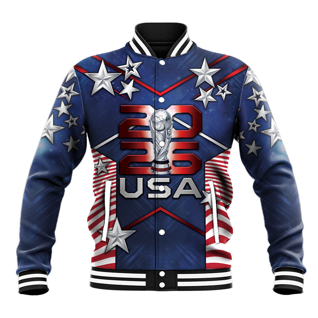Custom United States Soccer Baseball Jacket American Flag Stars Trophy