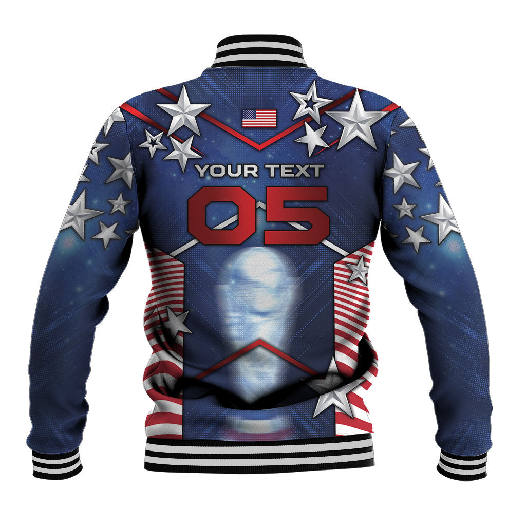 Custom United States Soccer Baseball Jacket American Flag Stars Trophy