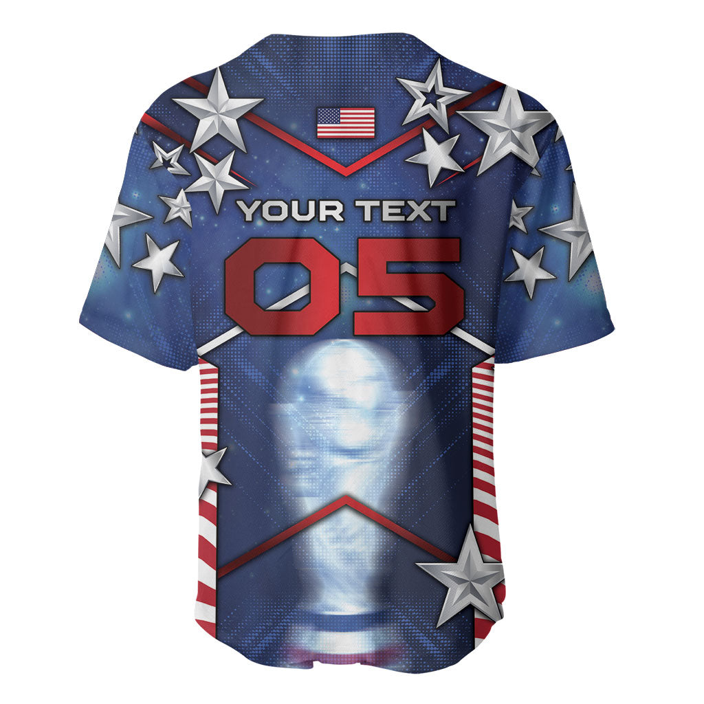 Custom United States Soccer Baseball Jersey American Flag Stars Trophy