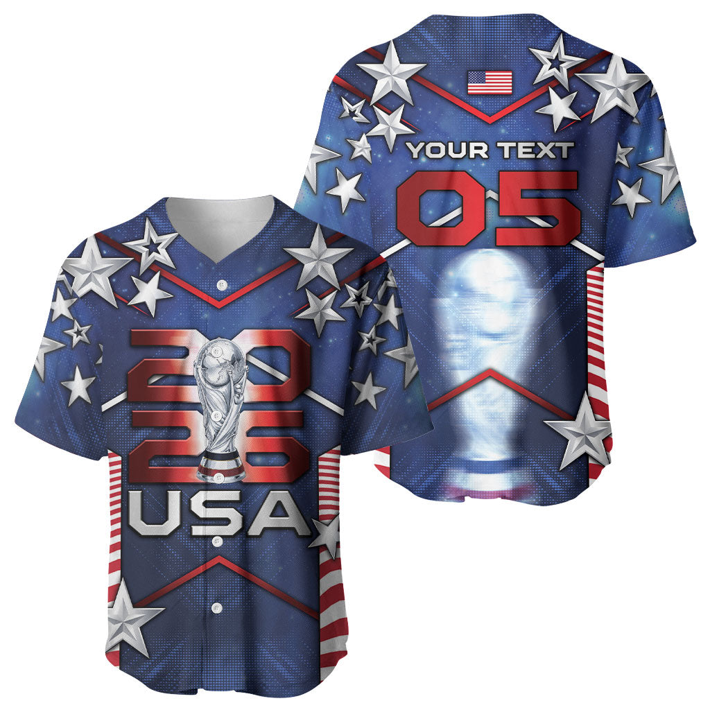 Custom United States Soccer Baseball Jersey American Flag Stars Trophy