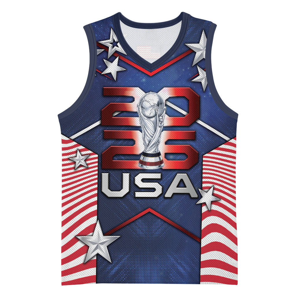 Custom United States Soccer Basketball Jersey American Flag Stars Trophy