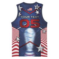 Custom United States Soccer Basketball Jersey American Flag Stars Trophy