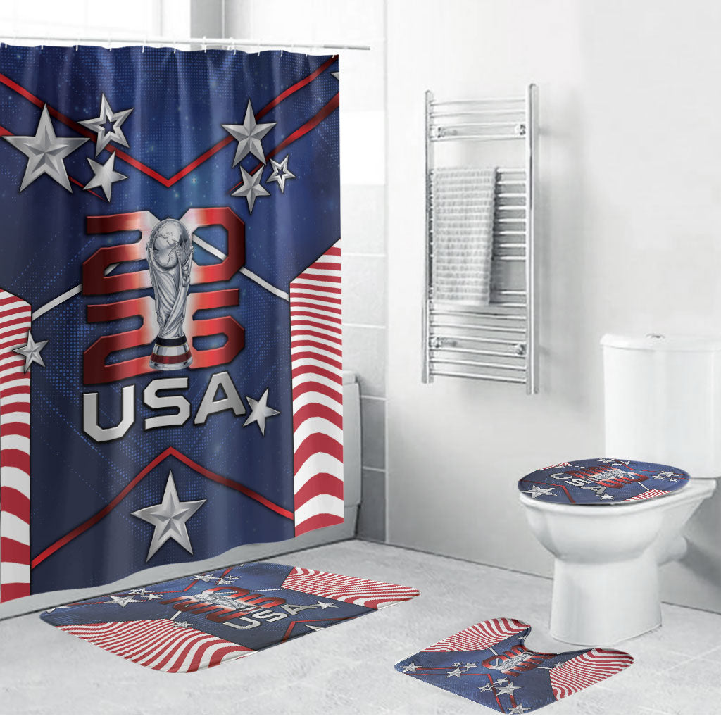 United States Soccer Bathroom Set American Flag Stars Trophy