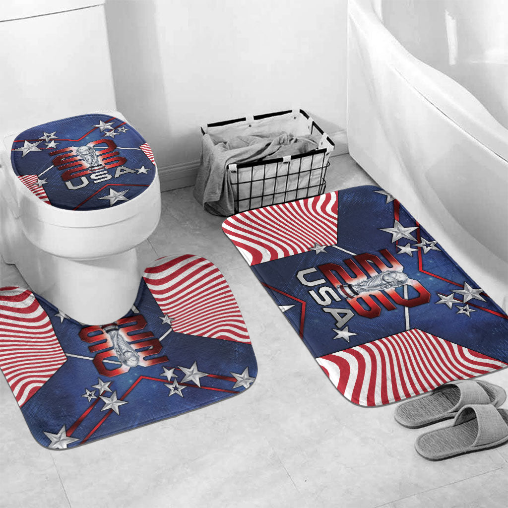 United States Soccer Bathroom Set American Flag Stars Trophy