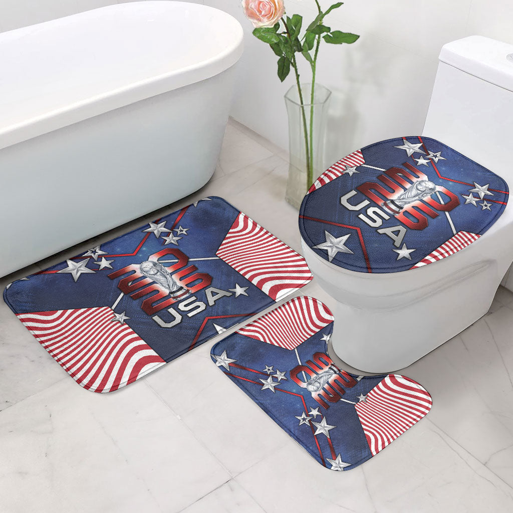 United States Soccer Bathroom Set American Flag Stars Trophy