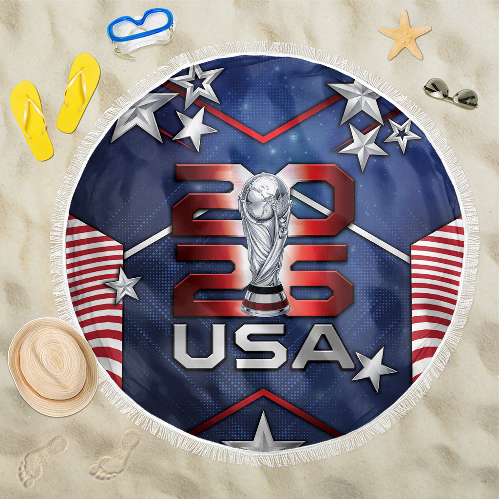 United States Soccer Beach Blanket American Flag Stars Trophy