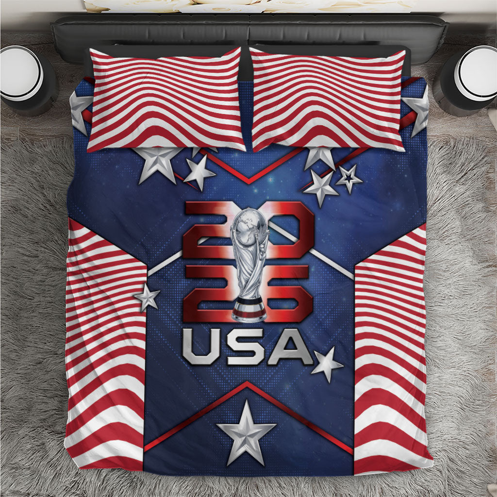 United States Soccer Bedding Set American Flag Stars Trophy