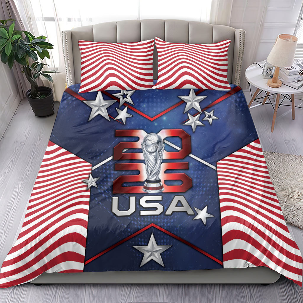 United States Soccer Bedding Set American Flag Stars Trophy