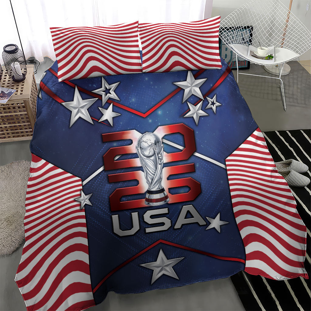 United States Soccer Bedding Set American Flag Stars Trophy