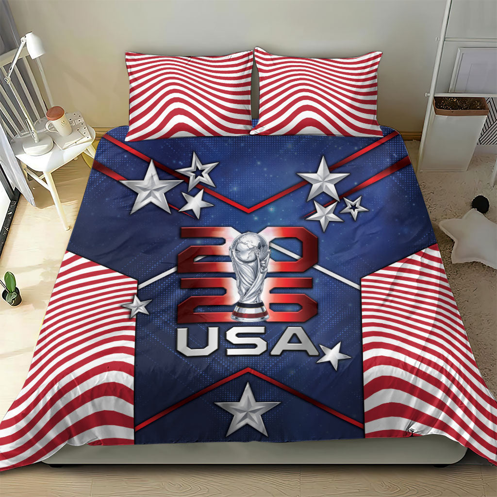 United States Soccer Bedding Set American Flag Stars Trophy