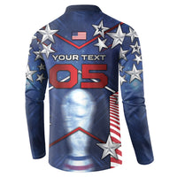 Custom United States Soccer Button Sweatshirt American Flag Stars Trophy