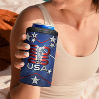 Custom United States Soccer 4 in 1 Can Cooler Tumbler American Flag Stars Trophy