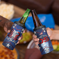 Custom United States Soccer 4 in 1 Can Cooler Tumbler American Flag Stars Trophy