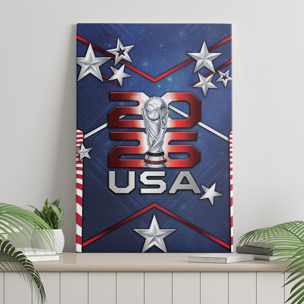 United States Soccer Canvas Wall Art American Flag Stars Trophy