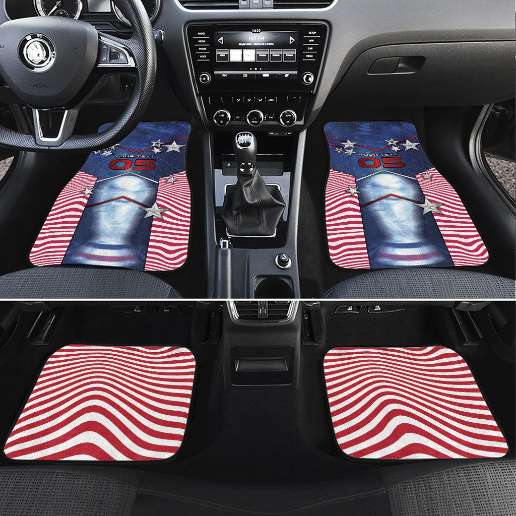Custom United States Soccer Car Mats American Flag Stars Trophy