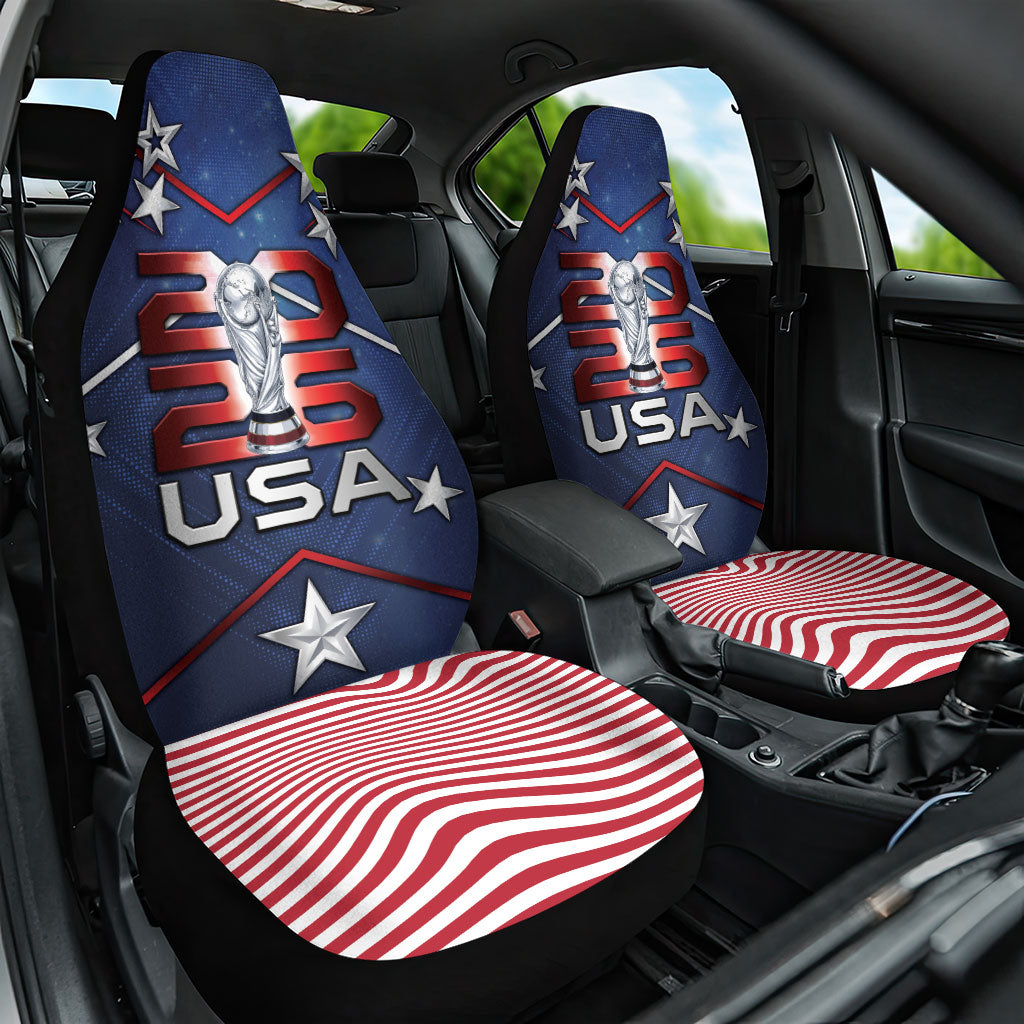 United States Soccer Car Seat Cover American Flag Stars Trophy